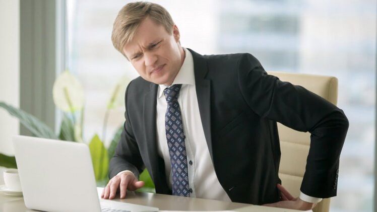 A person with hemorrhoids